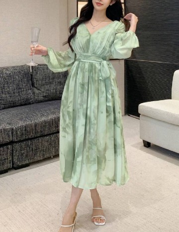 Rochie medie Dazy, verde