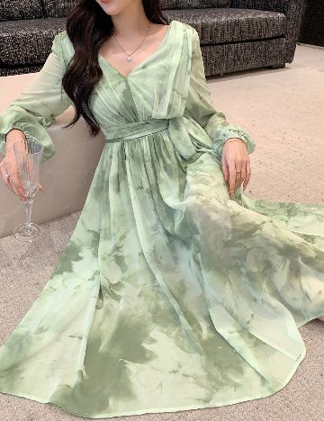 Rochie medie Dazy, verde