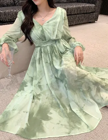 Rochie medie Dazy, verde