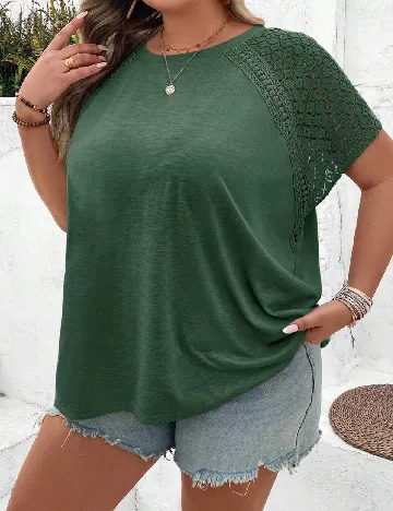 Bluza SHEIN CURVE, verde