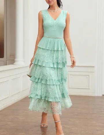 Rochie medie MOTF, verde