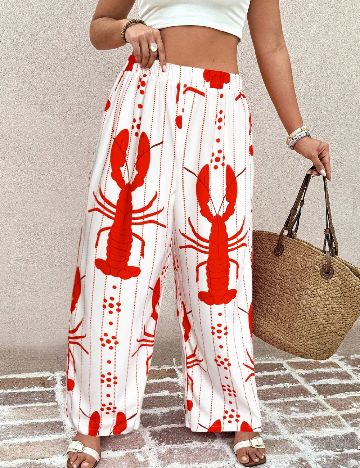Pantaloni SHEIN CURVE, alb