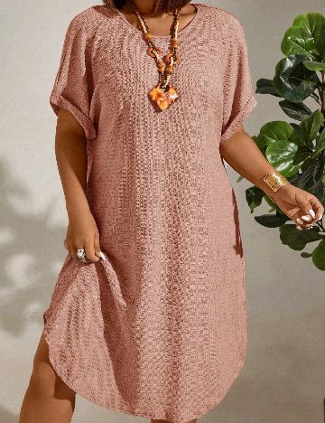 Rochie medie SHEIN CURVE, roz