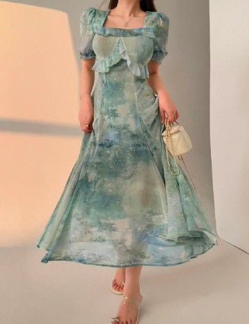 Rochie medie Dazy, verde