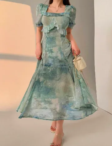 Rochie medie Dazy, verde