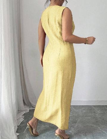 Rochie medie SHEIN CURVE, galben