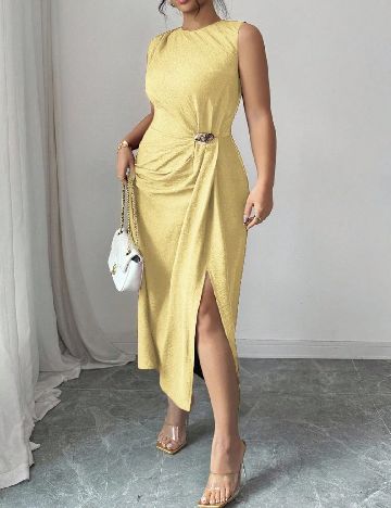 Rochie medie SHEIN CURVE, galben