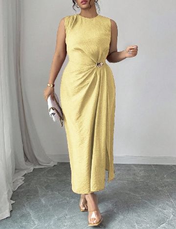 Rochie medie SHEIN CURVE, galben