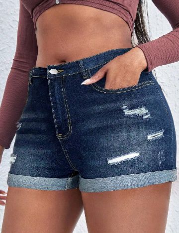 Pantaloni scurti SHEIN CURVE, albastru