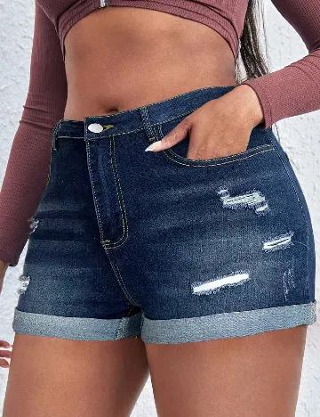 Pantaloni scurti SHEIN CURVE, albastru