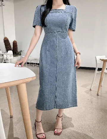 Rochie medie Dazy, albastru