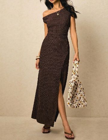 Rochie lunga Poeselle, maro