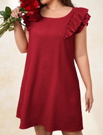 Rochie scurta SHEIN CURVE, rosu