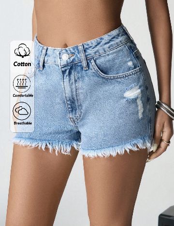 Pantaloni scurti SHEIN, albas
