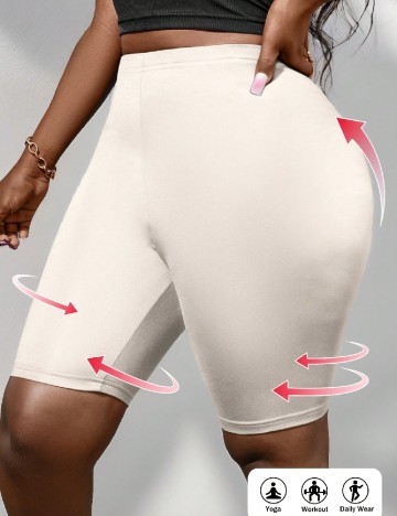 Pantaloni scurti SHEIN CURVE, ecru