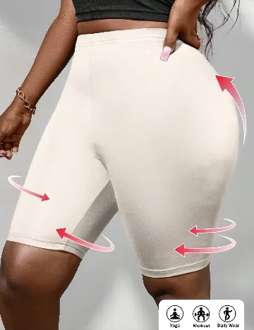 Pantaloni scurti SHEIN CURVE, ecru