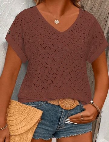 Tricou SHEIN CURVE, maro