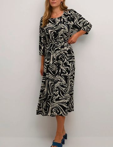 Rochie medie Kaffe, negru/alb