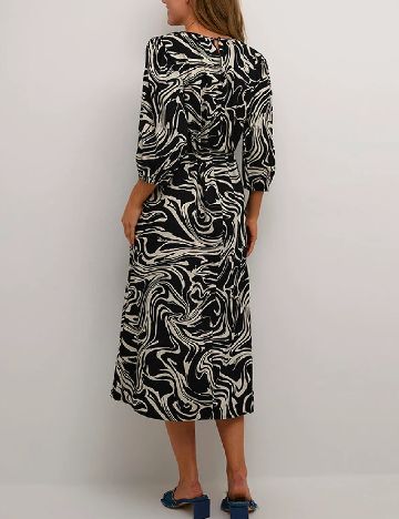 Rochie medie Kaffe, negru/alb
