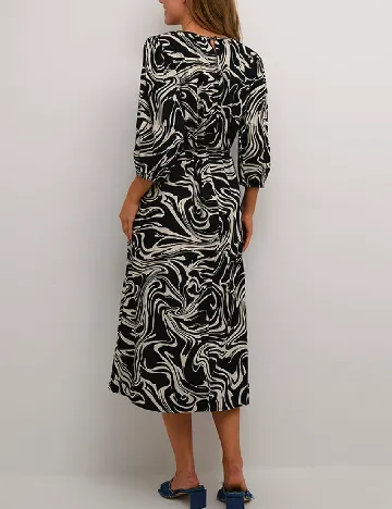 Rochie medie Kaffe, negru/alb