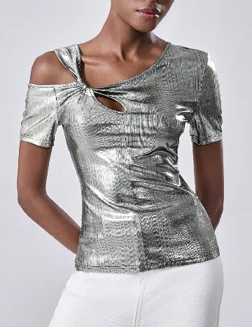 Tricou SHEIN, argintiu