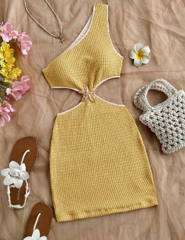 Rochie scurta SHEIN, mustar