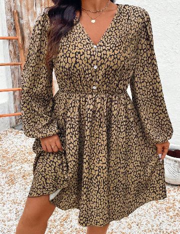Rochie scurta SHEIN CURVE, maro