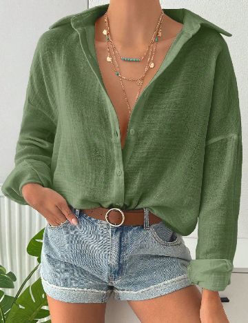 Camasa SHEIN, verde