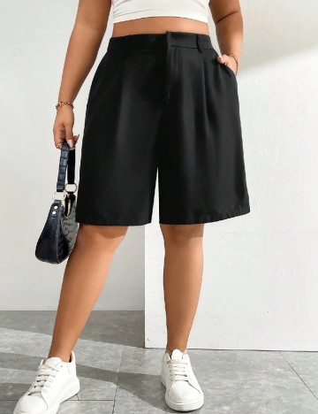 Pantaloni scurti SHEIN CURVE, negru
