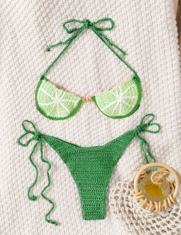 Costum de baie SHEIN, verde