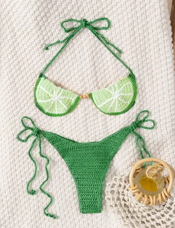 Costum de baie SHEIN, verde