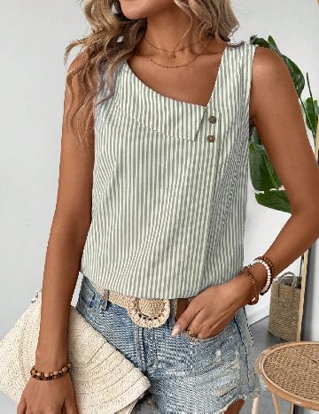 Bluza Emery Rose, alb/verde