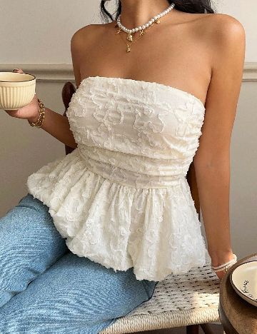 Top SHEIN, ecru