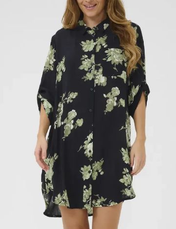 Rochie scurta Kaffe, negru/verde