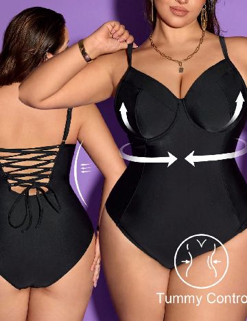 Costum de baie SHEIN CURVE, negru