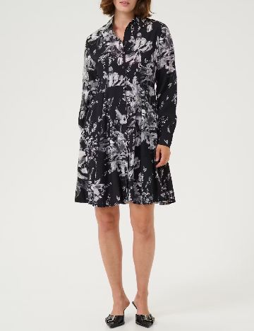 Rochie scurta Kaffe, negru/gri