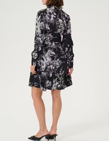 Rochie scurta Kaffe, negru/gri