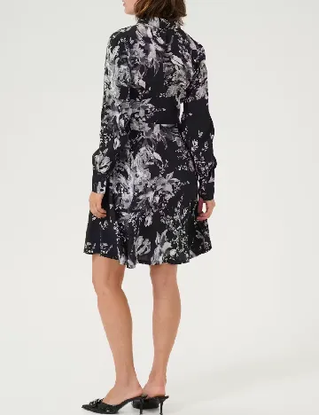 Rochie scurta Kaffe, negru/gri