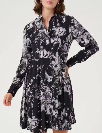 Rochie scurta Kaffe, negru/gri