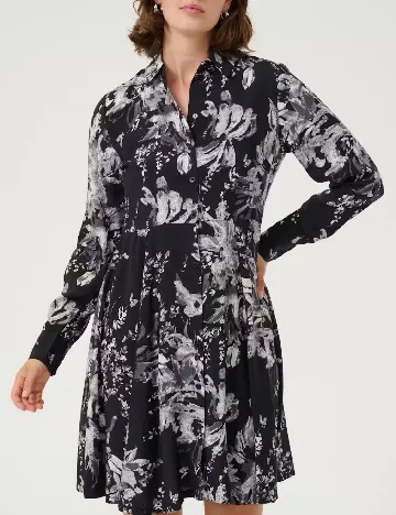 Rochie scurta Kaffe, negru/gri