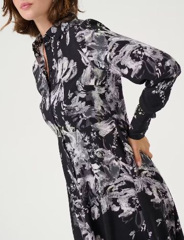 Rochie scurta Kaffe, negru/gri