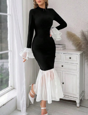 Rochie lunga Shein Kids, negru
