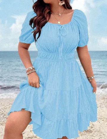 Rochie medie SHEIN CURVE, albastru