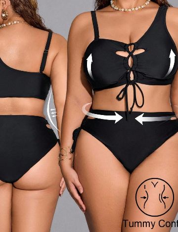 Costum de baie SHEIN CURVE, negru