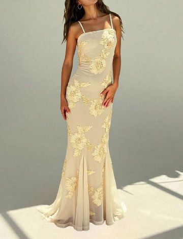 Rochie lunga SHEIN, crem