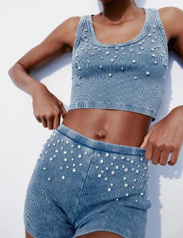 Pantaloni scurti Zara, albastru