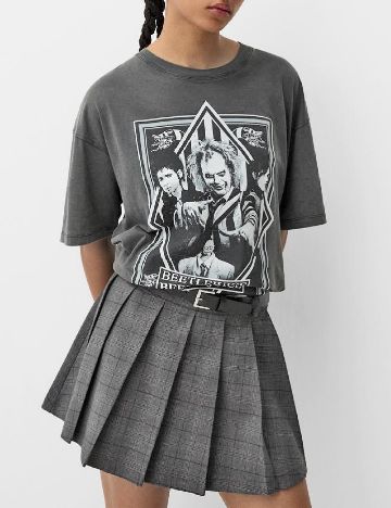 Tricou Oversize Bershka, gri