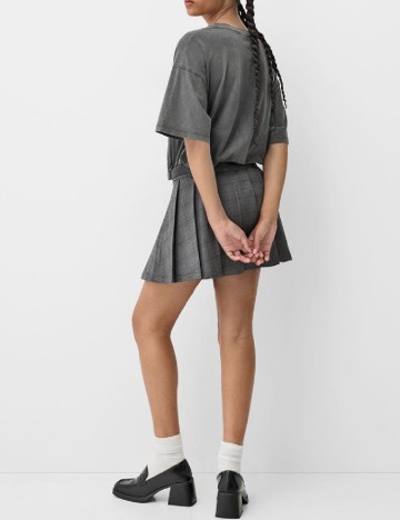 Tricou Oversize Bershka, gri