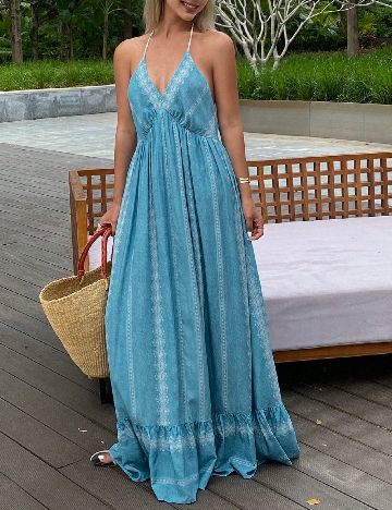 Rochie lunga Dazy, albastru