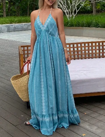 Rochie lunga Dazy, albastru